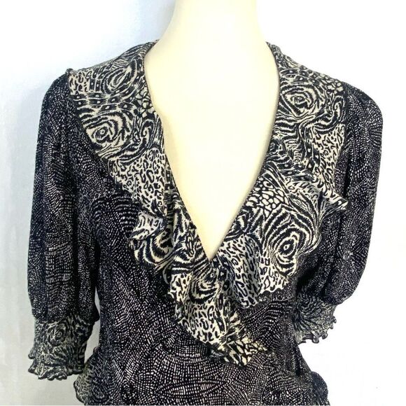 FREE PEOPLE OLIVIA RUFFLE WRAP BLOUSE - Picture 4 of 11